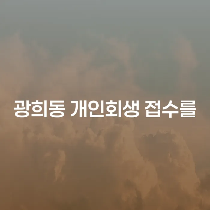 광희동 개인회생 접수를