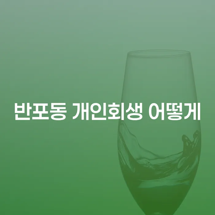 반포동 개인회생 어떻게