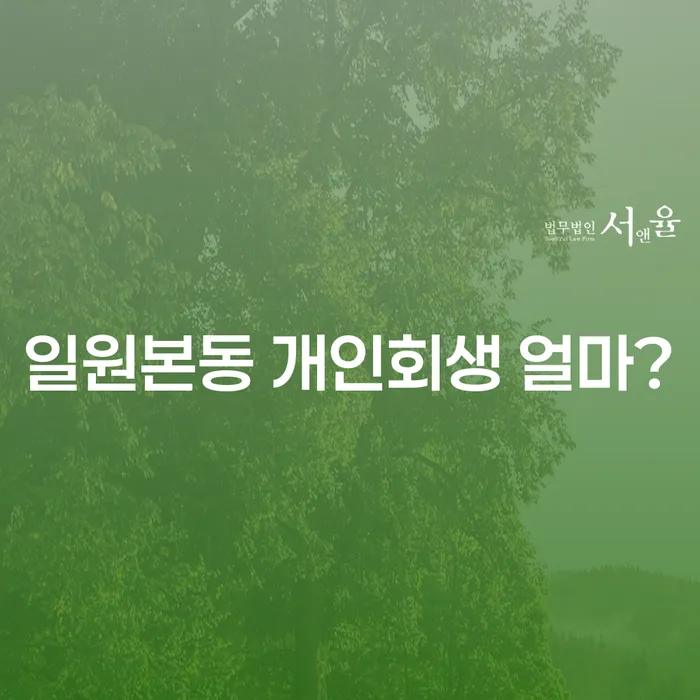 일원본동 개인회생 얼마?
