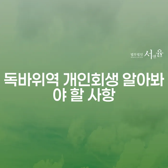 독바위역 개인회생 알아봐야 할 사항
