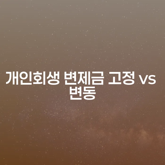 개인회생 변제금 고정 vs 변동, 어떻게 결정될까요?