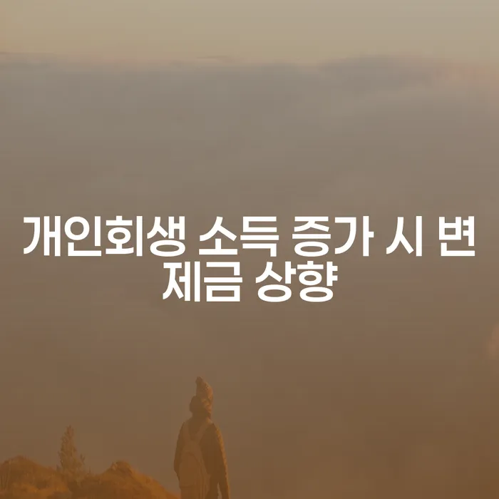 개인회생 중 소득이 증가하면 변제금은 어떻게 변동될까요?