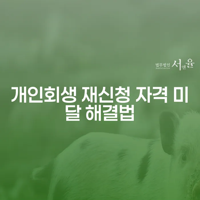 개인회생 재신청 자격 미달 해결법, 어떻게 해야 할까요?