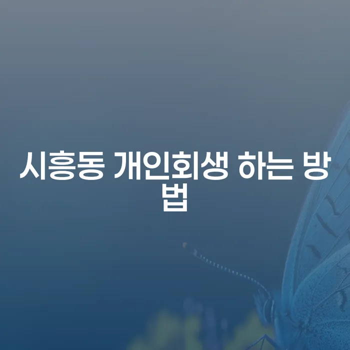 시흥동 개인회생 하는 방법: 채무 탈출의 길을 찾다